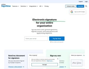 SignNow Many Geos, Services, Software