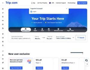 Trip.com, Transport and Travel, Accommodation, Tours, Transport, holiday