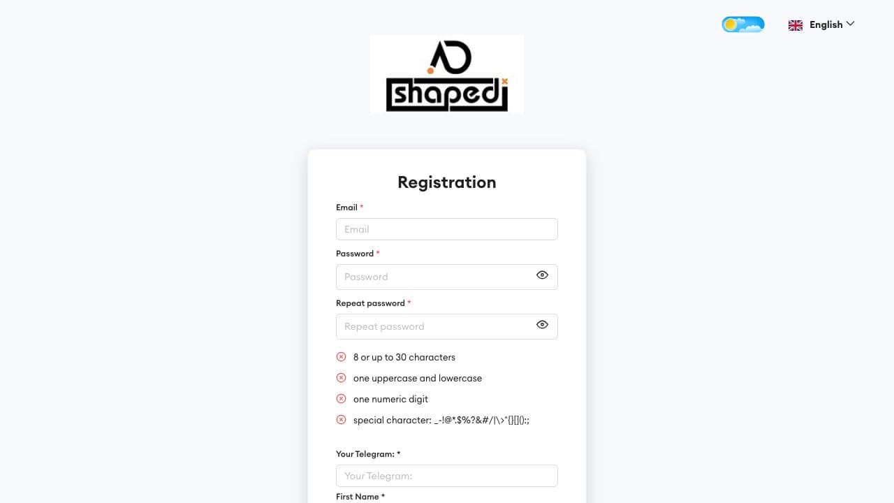 AdShaped homepage