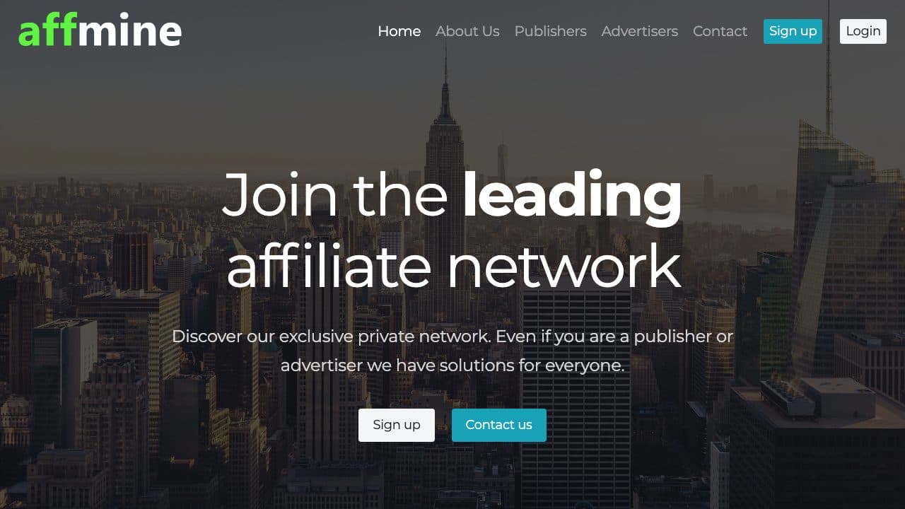 Affmine homepage