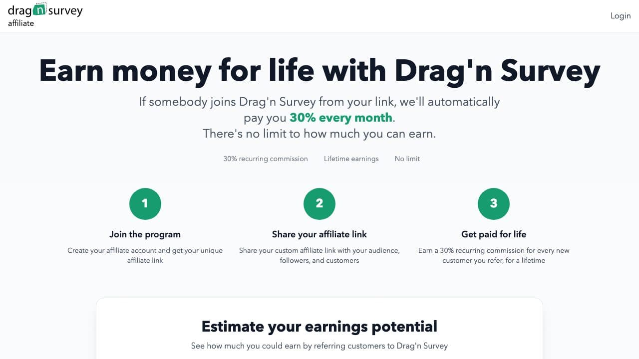 Drag'n Survey homepage
