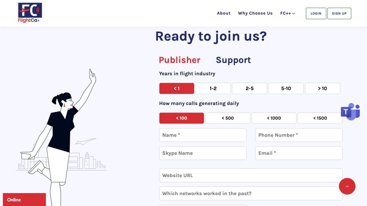 Flight Calls homepage