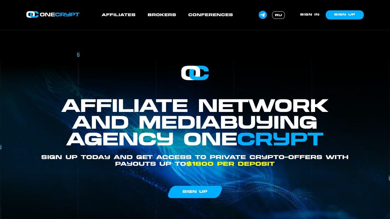 OneCrypt homepage