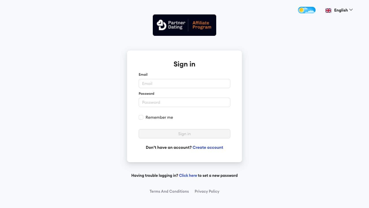 PartnerDating homepage