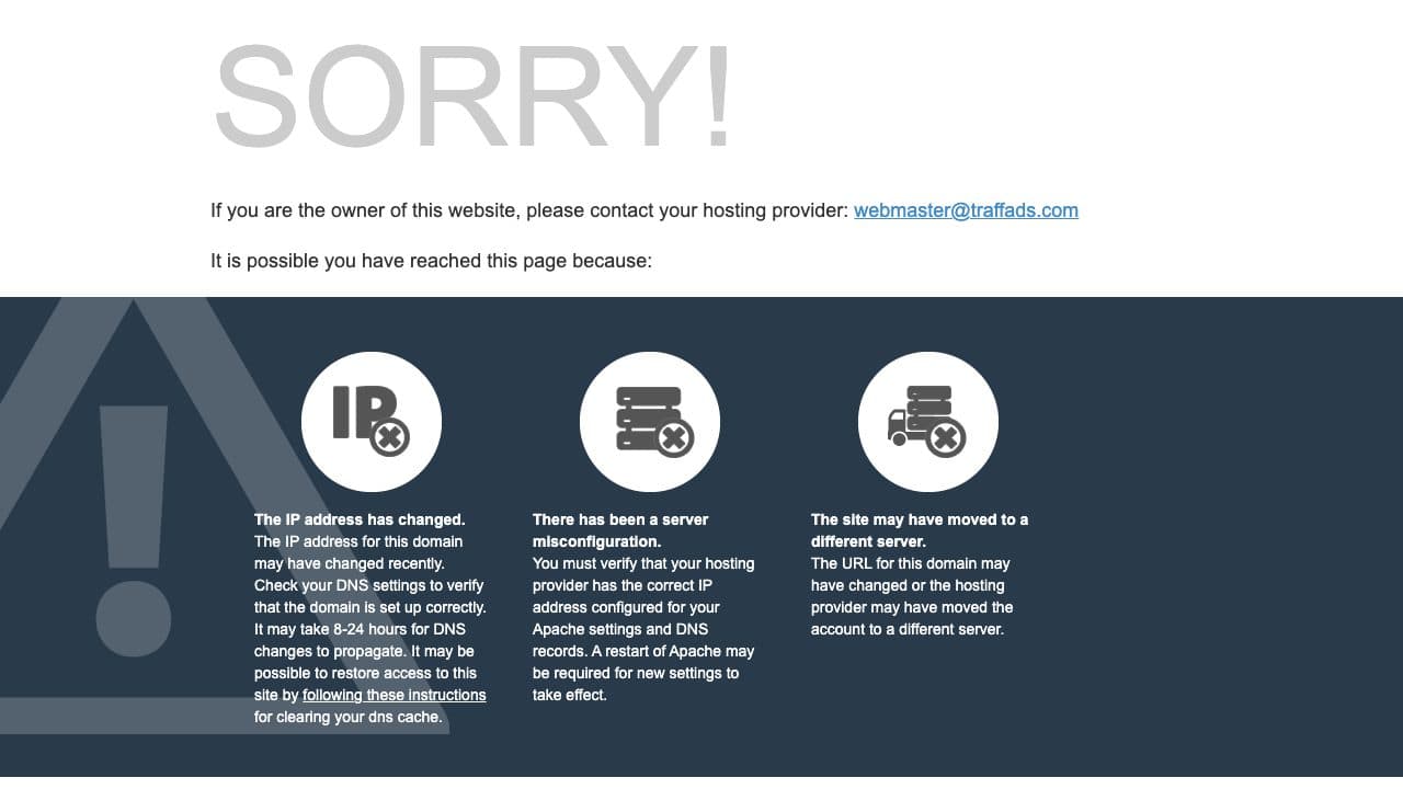 TraffAds homepage