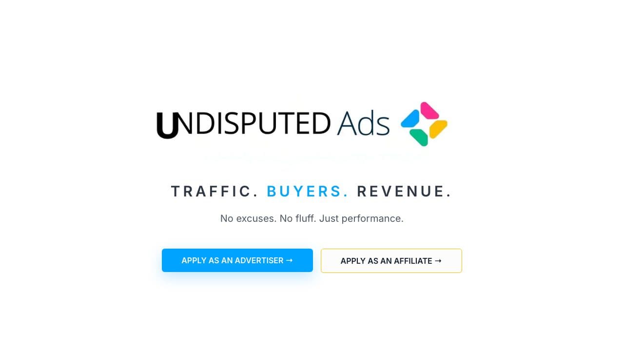 Undisputed Ads homepage