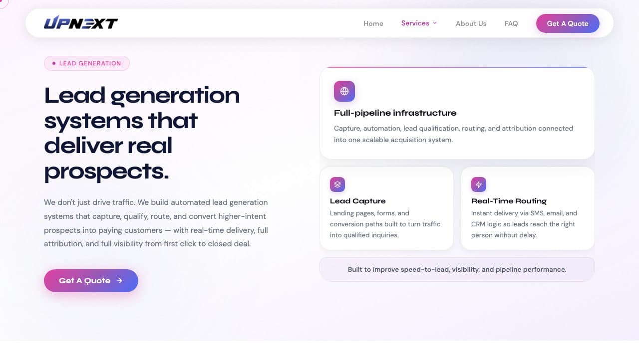 UpN3xt homepage