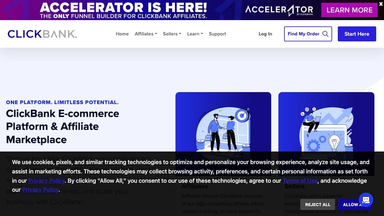 ClickBank homepage